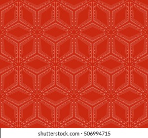 virtual 3d cube. seamless vector pattern. interior decoration, wallpaper, presentation, pattern fills, fashion design. rose color