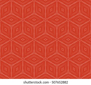 virtual 3d cube. seamless vector pattern. interior decoration, wallpaper, presentation, pattern fills, fashion design. rose color