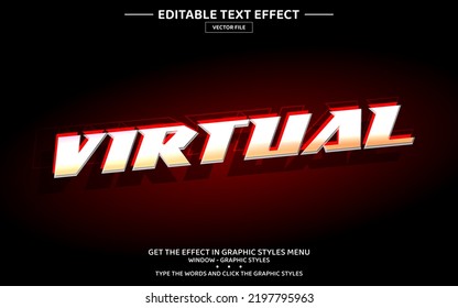 Virtual 3D editable text effect template