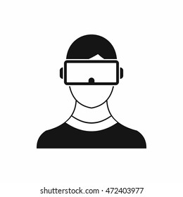 Virtual 3d reality goggles icon in simple style isolated on white background