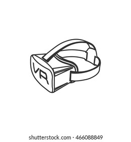 Virtual 3d reality VR goggles vector illustration