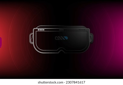 Virtual 3d reality VR simulation glasses technology of the future world entertainment EP.3.Elements Isolated vector illustration. and graphic technology  Science abstract  graphic design