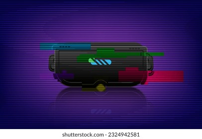 Virtual 3d reality VR simulation glasses technology of the future world entertainment EP.4.Elements Isolated vector illustration. and graphic technology  