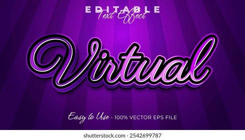 Virtual 3d typography, luxury editable text effect