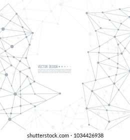 Virtual abstract background with particle, molecule structure. genetic and chemical compounds. Science and connection concept. Social network. Lines plexus scientific cybernetic vector illustration.