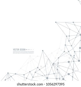 Virtual abstract background with particle, molecule structure. genetic and chemical compounds. Science and connection concept. Social network. Lines plexus scientific cybernetic vector illustration.