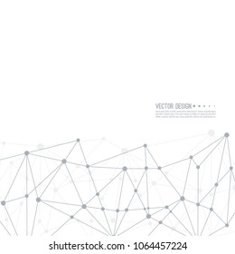 Virtual abstract background with particle, molecule structure. genetic and chemical compounds. Science and connection concept. Social network. Lines plexus scientific cybernetic vector illustration.