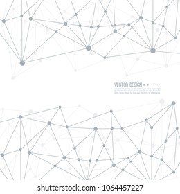 Virtual abstract background with particle, molecule structure. genetic and chemical compounds. Science and connection concept. Social network. Lines plexus scientific cybernetic vector illustration.
