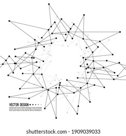 Virtual abstract background with particle, molecule structure. genetic and chemical compounds. Science and connection concept. Social network. Lines plexus scientific cybernetic vector illustration.