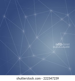 Virtual abstract background with particle,  molecule structure. 