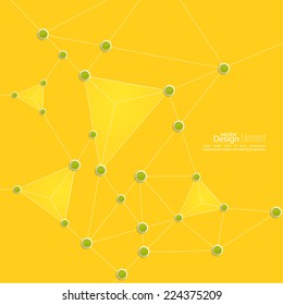 Virtual abstract background with particle,  molecule structure. 