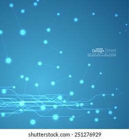 Virtual abstract background with particle,  molecule structure. 