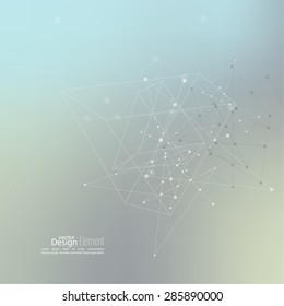 Virtual abstract background with particle, molecule structure. 