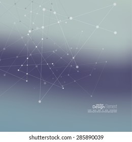 Virtual abstract background with particle, molecule structure. 