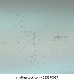 Virtual abstract background with particle, molecule structure. 
