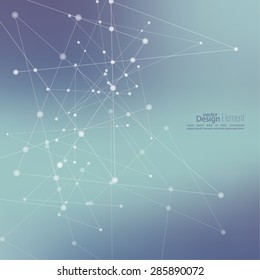 Virtual abstract background with particle, molecule structure. 