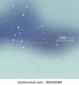 Virtual abstract background with particle, molecule structure. 