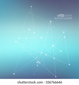 Virtual abstract background with particle, molecule structure. 