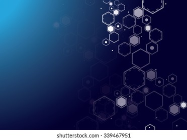 Virtual abstract background with particle, molecule structure.