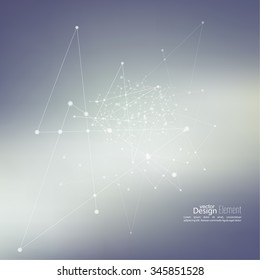 Virtual abstract background with particle, molecule structure. genetic and chemical compounds.