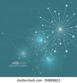 Virtual abstract background with particle, molecule structure