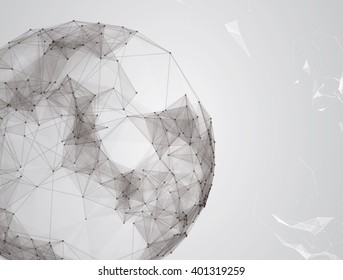 Virtual abstract background with particle, molecule structure. genetic globe chemical compounds. creative vector. Space and constellations. Science and connection concept. Social network. Grey banner