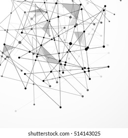 Virtual abstract background with particle, molecule structure.