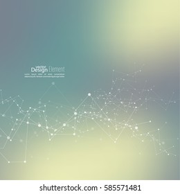 Virtual abstract background with particle, molecule structure. genetic and chemical compounds. 