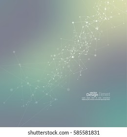 Virtual abstract background with particle, molecule structure. genetic and chemical compounds. 