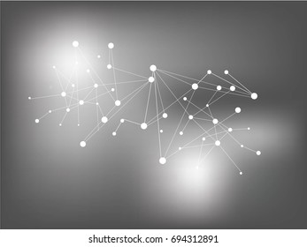 Virtual abstract background with particle, molecule structure. genetic and chemical compounds. Space and constellations. Science and connection concept. Social network.vector illustration.  