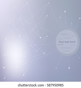 Virtual abstract background with particle and words