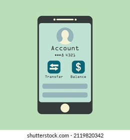 Virtual Account Cartoon Flat Vector Illustration