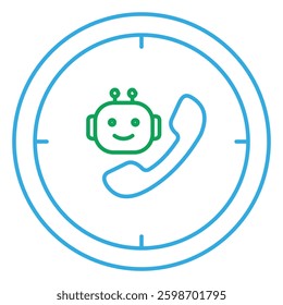 Virtual AI Assistance Vector Icon Design with Editable Stroke