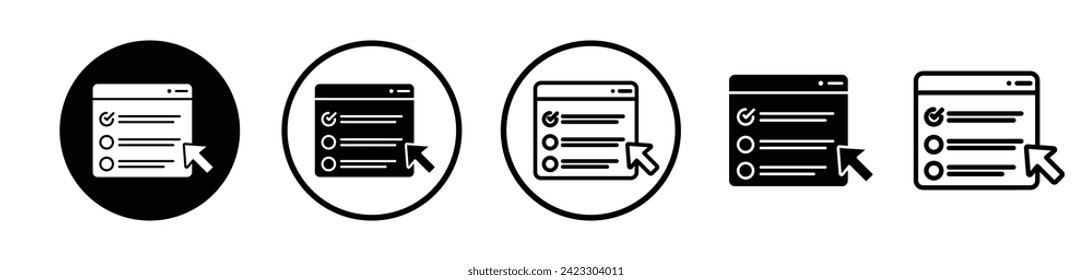 Virtual Assessment Line Icon. Digital Evaluation icon in black and white color.