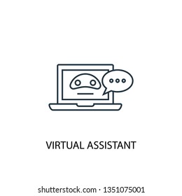 virtual Assistant concept line icon. Simple element illustration. virtual Assistant concept outline symbol design. Can be used for web and mobile UI/UX