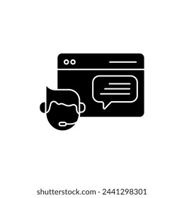 Symbol für virtuelle Assistentenkonzeptzeile. Einfache Elementdarstellung. Entwurf des Umrisssymbols des virtuellen Assistenten.