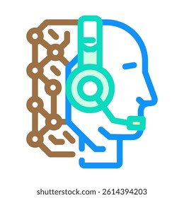 virtual assistant hybrid work color icon vector. virtual assistant hybrid work sign. isolated symbol illustration