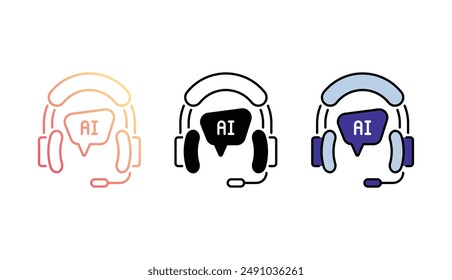 Virtual Assistant icon design with white background stock illustration
