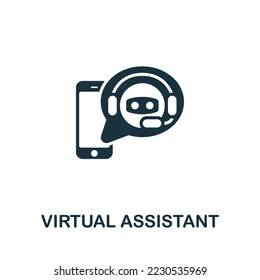 Virtual Assistant icon. Monochrome simple Time Management icon for templates, web design and infographics