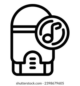 Virtual assistant icon outline vector. Smart speaker technology. Wireless control device
