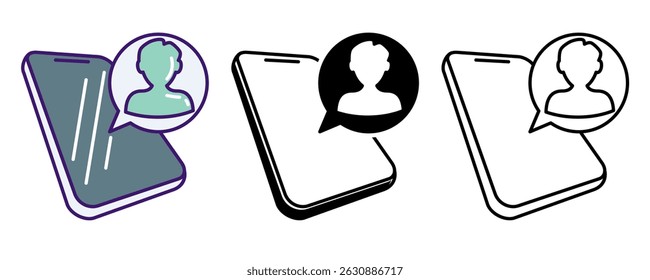 Ícone do Assistente virtual representado pelo Assistente virtual no smartphone Linha, Preenchido, Cor estilo.