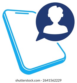 Virtual Assistant icon represented by Virtual Assistant in smartphone Dualtone style.