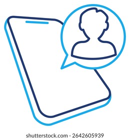 Ícone do Assistente virtual representado pelo Assistente virtual no estilo Dual Line do smartphone.