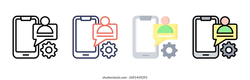 Ícone do Assistente virtual definir coleção de vários estilos