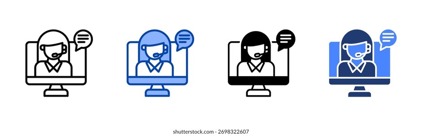 Ícone do Assistente virtual definir coleção de vários estilos