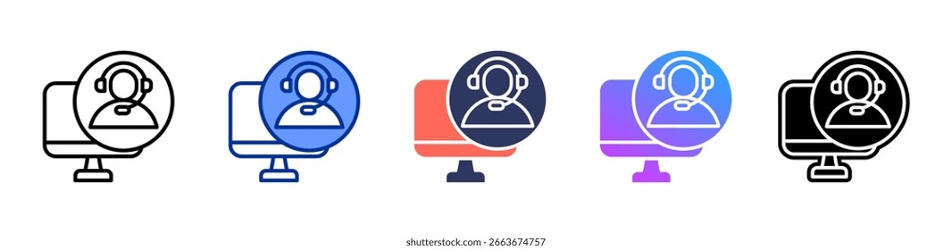 Conjunto de vários estilos da folha de ícone do Assistente Virtual