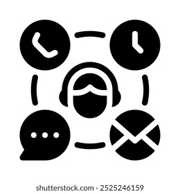 virtual assistant icon with style glyph