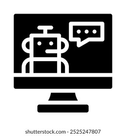 ícone do assistente virtual com glifo de estilo