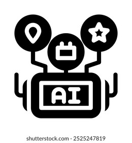 virtual assistant icon with style glyph