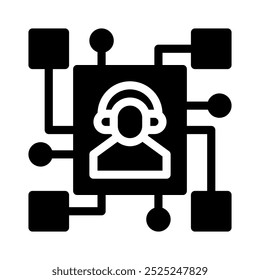 Icono de asistente virtual con glifo de estilo